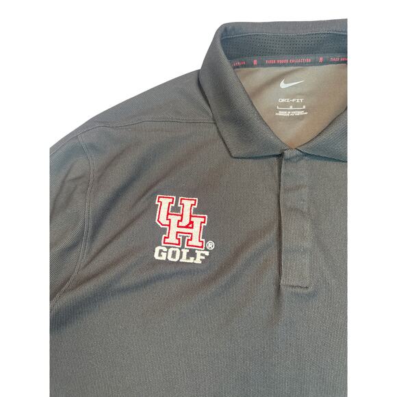 Nike University Of Houston Golf Polo Black Shirt Tiger Woods Size Large UH - Picture 3 of 9